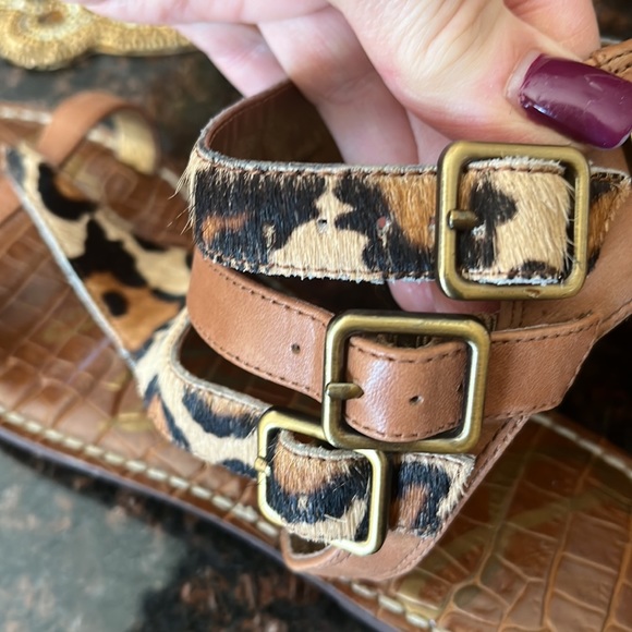 Sam Eldelman Nude Leopard Grenna Gladiator Flat Sandal Size 8 - Picture 14 of 17